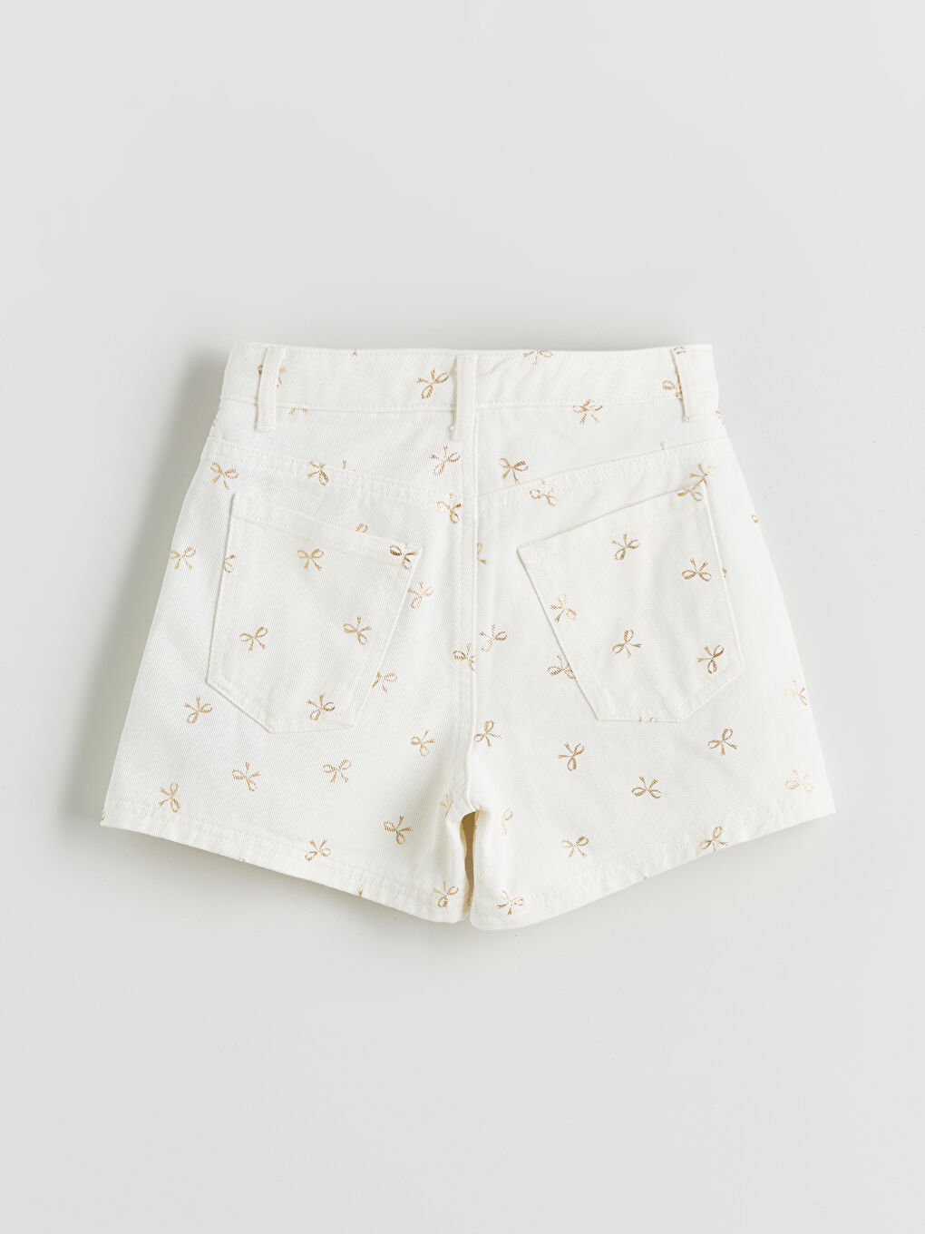 LCW Kids Girl ECRU Denim Shorts -S5LB82Z4-LRA