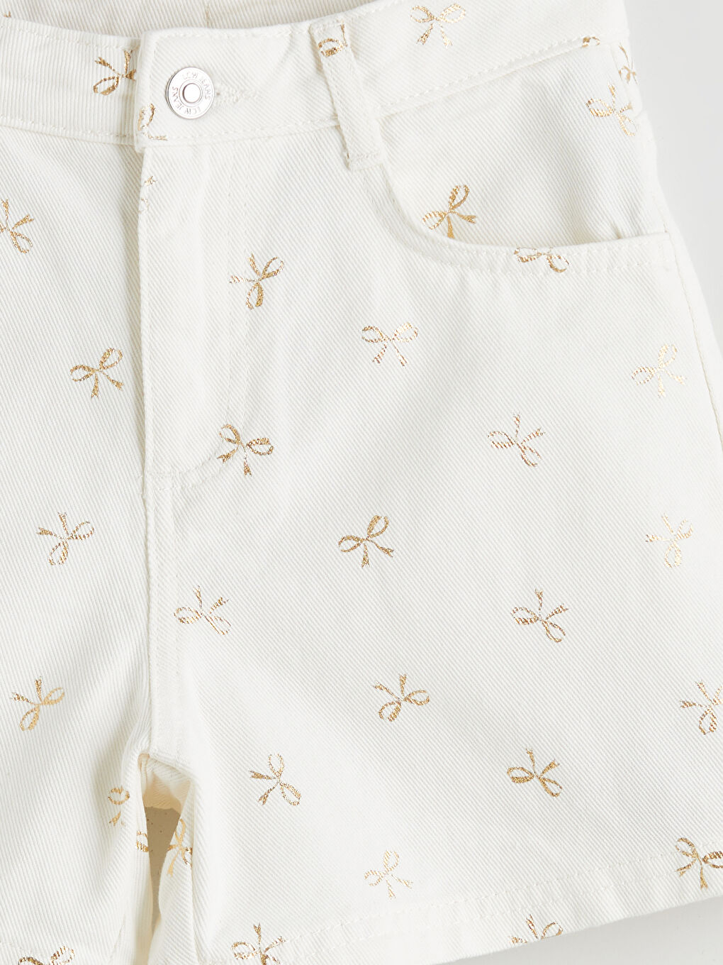 LCW Kids Girl ECRU Denim Shorts -S5LB82Z4-LRA