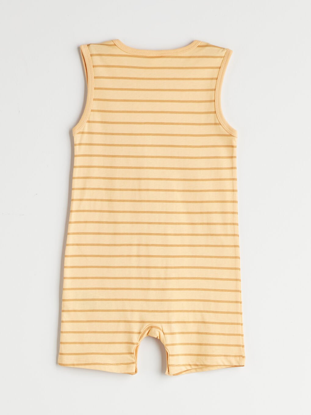 Sarı Bisiklet Yaka Çizgili Erkek Bebek Tulum-1