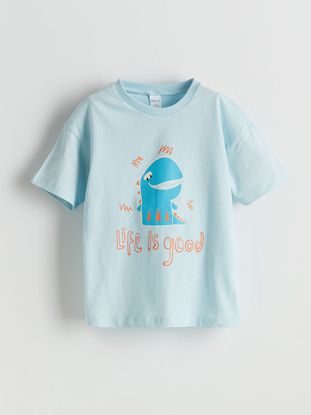 Mavi Bisiklet Yaka Baskılı Erkek Çocuk Tişört