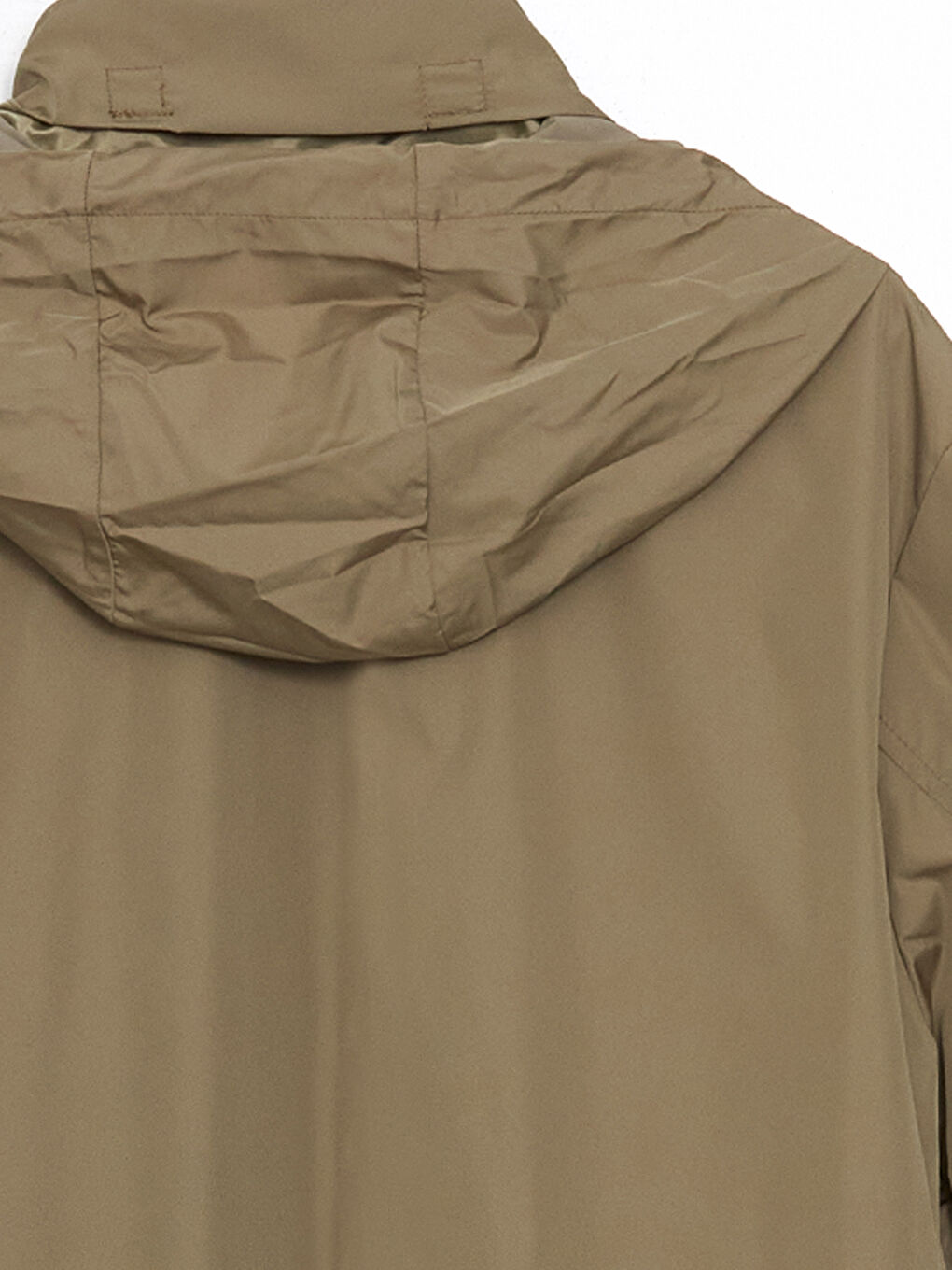 Bej Standart Kalıp Kapüşonlu Erkek Mont-8