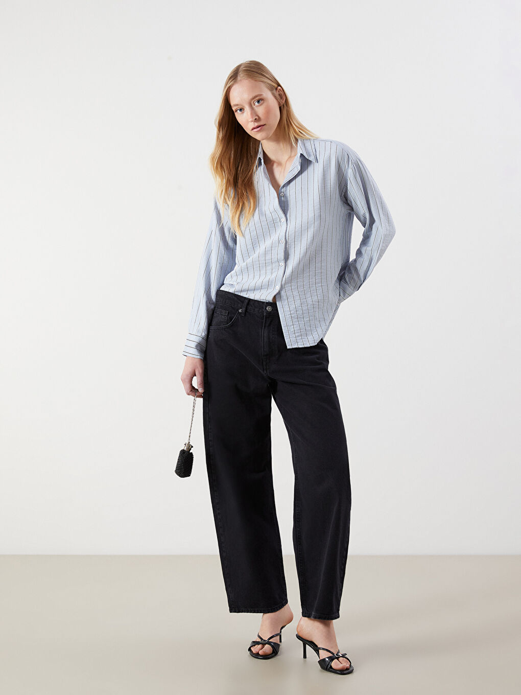 Striped Oversize Women's Shirt-1