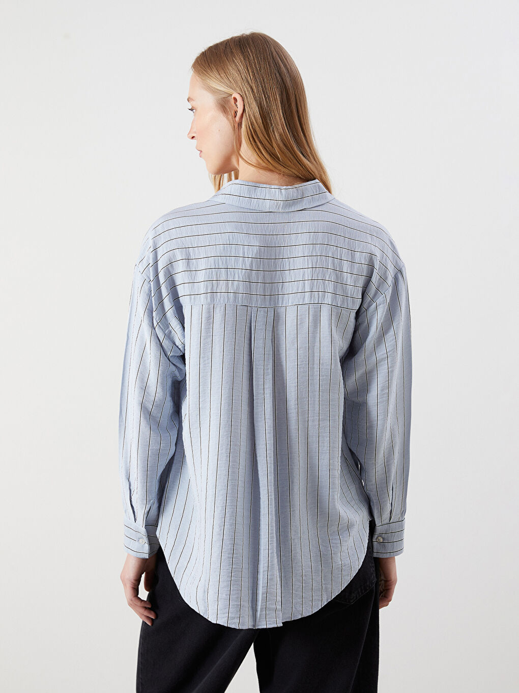 Striped Oversize Women's Shirt-3