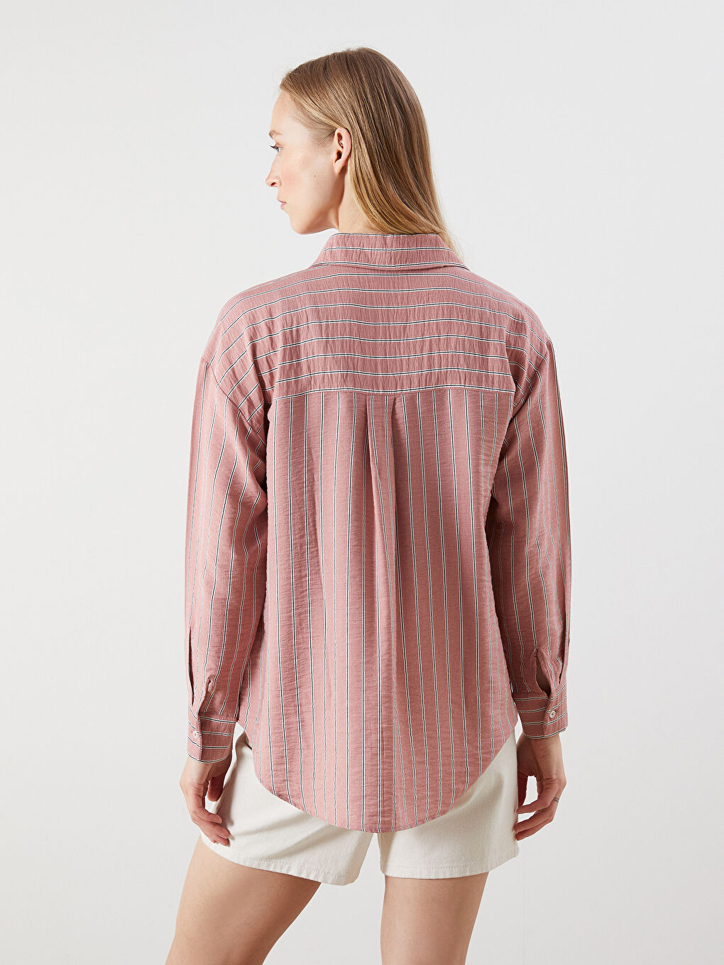 Striped Oversize Women's Shirt-3