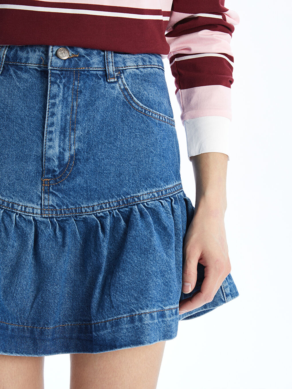 Woman INDIGO Denim Skirt -S5LC80Z8-507