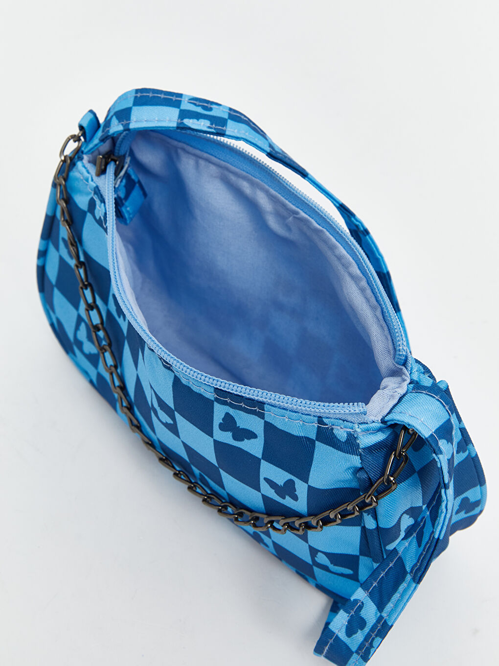 Mavi Zincir Detaylı Kız Çocuk Baget Çanta-2