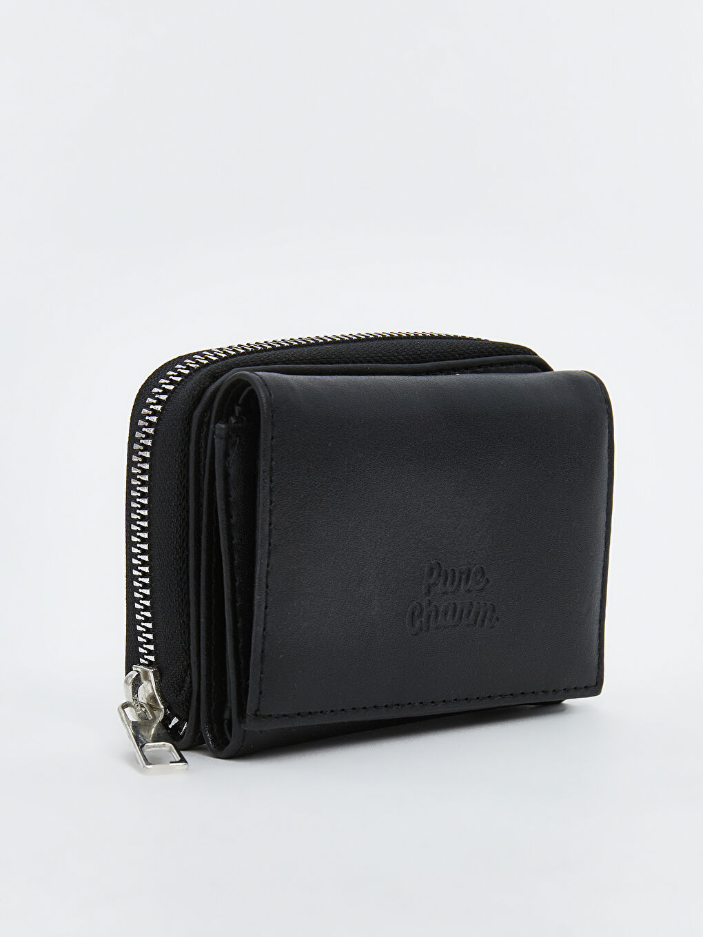 Siyah Deri Görünümlü Kadın Cüzdan-1