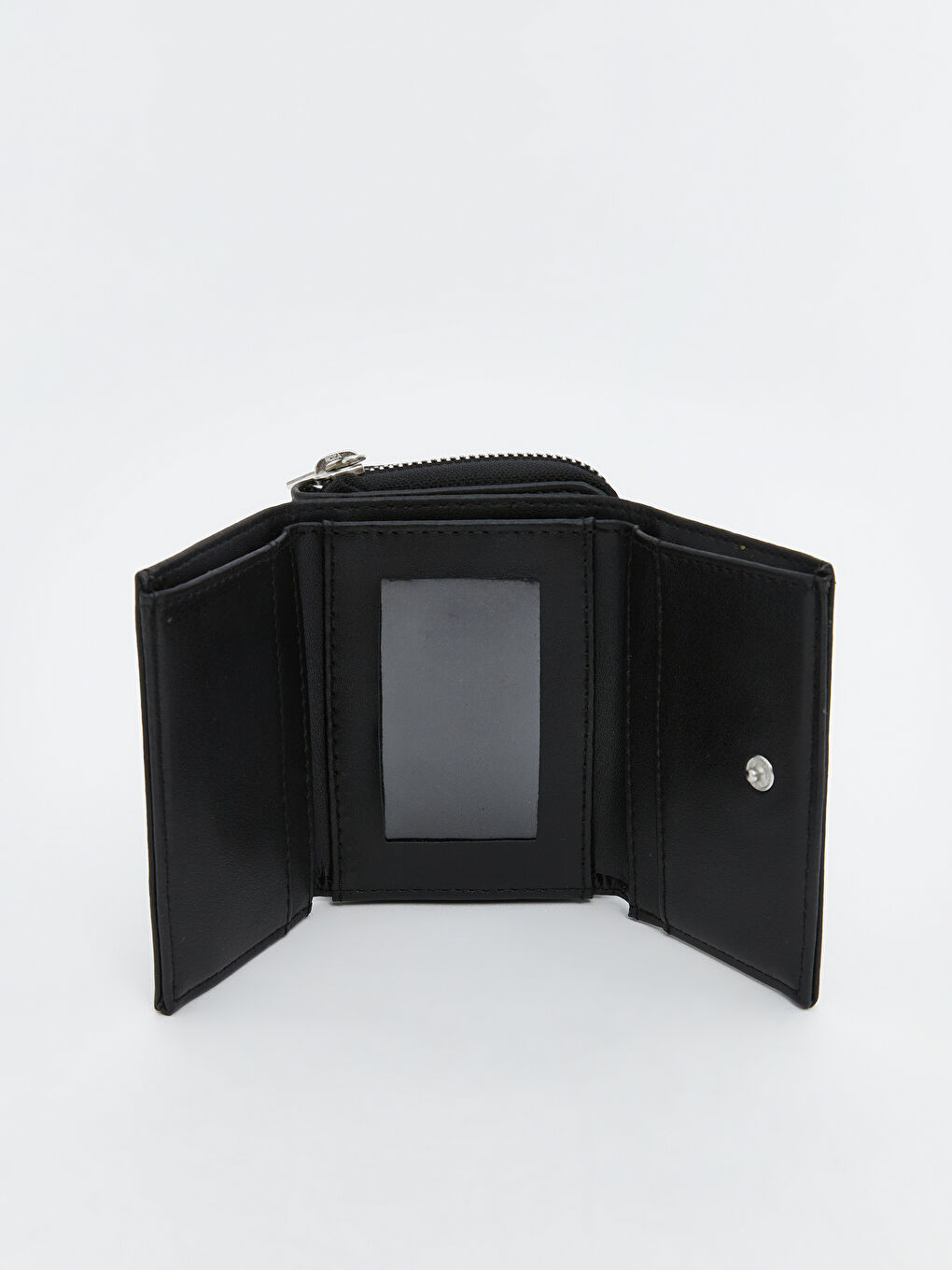 Siyah Deri Görünümlü Kadın Cüzdan-3