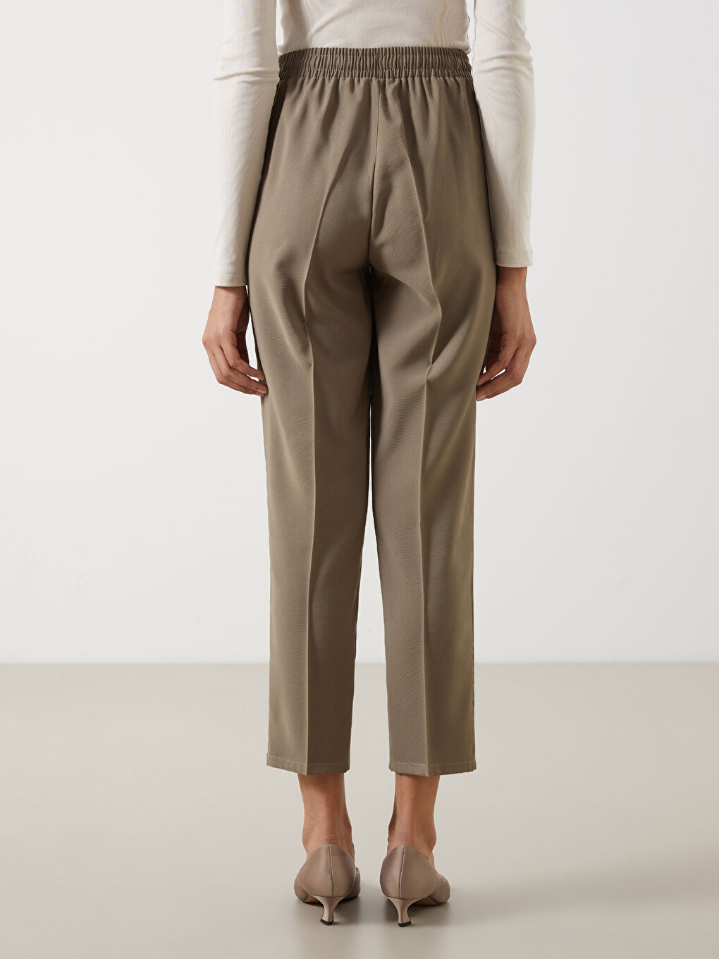 LCW Modest Haki Beli Lastikli Kadın Pantolon - 3