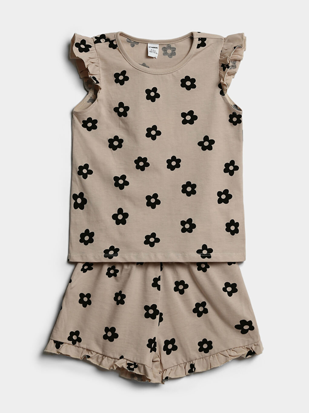 Crew Neck Girls' Blouse and Shorts 2 Pack