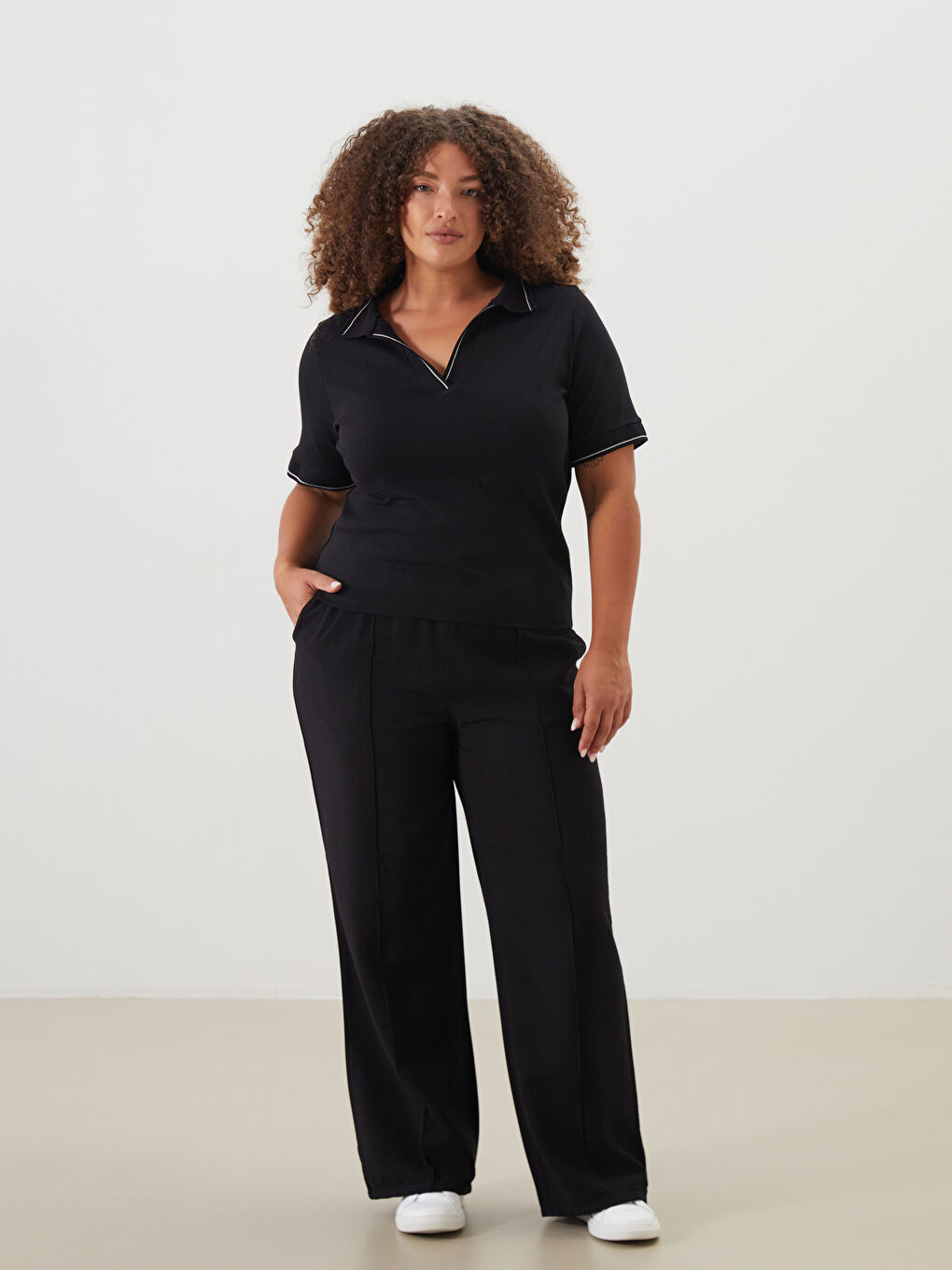 Elastic Waist Wide Leg Women's Trousers -S5LD78Z8-CVL