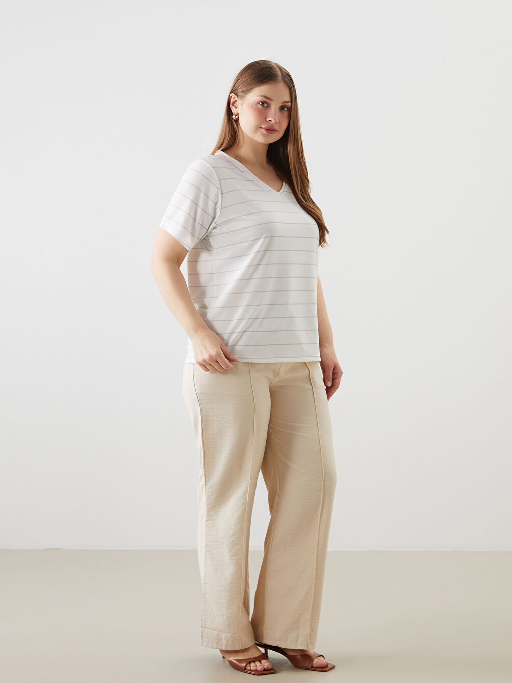 Wide Leg Women Trousers With Elastic Waist -S5LD78Z8-ZAB