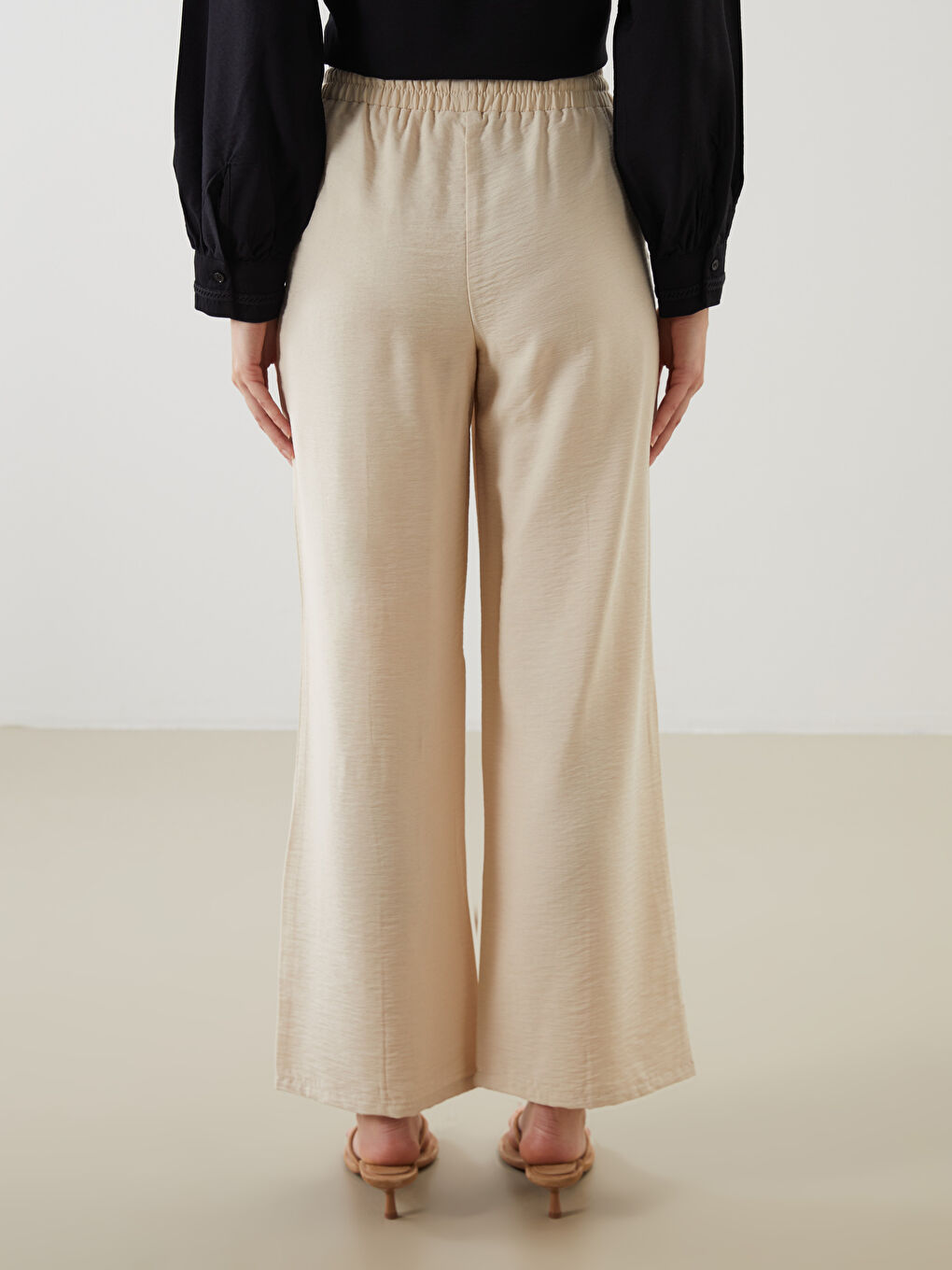 Wide Leg Women Trousers With Elastic Waist -S5LD78Z8-ZAB