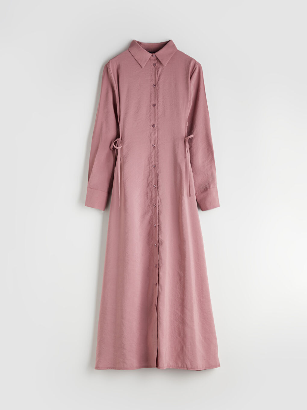 Pembe Modal Karışımlı Gömlek Elbise-4