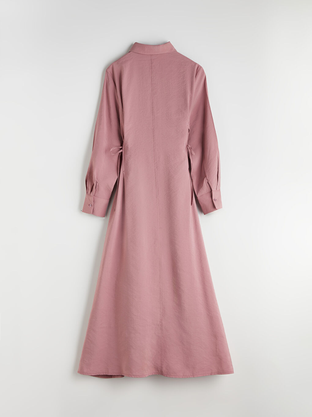 Pembe Modal Karışımlı Gömlek Elbise-5