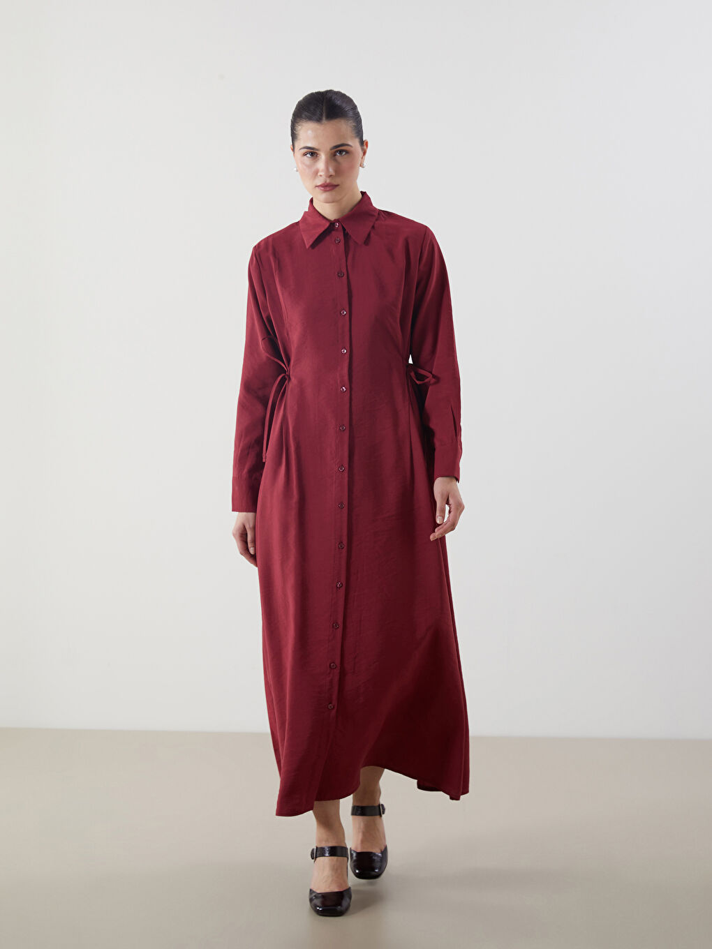 Woman BORDEAUX Shirt Dress -S5LD82Z8-YHR