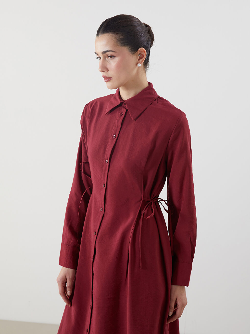 Woman BORDEAUX Shirt Dress -S5LD82Z8-YHR