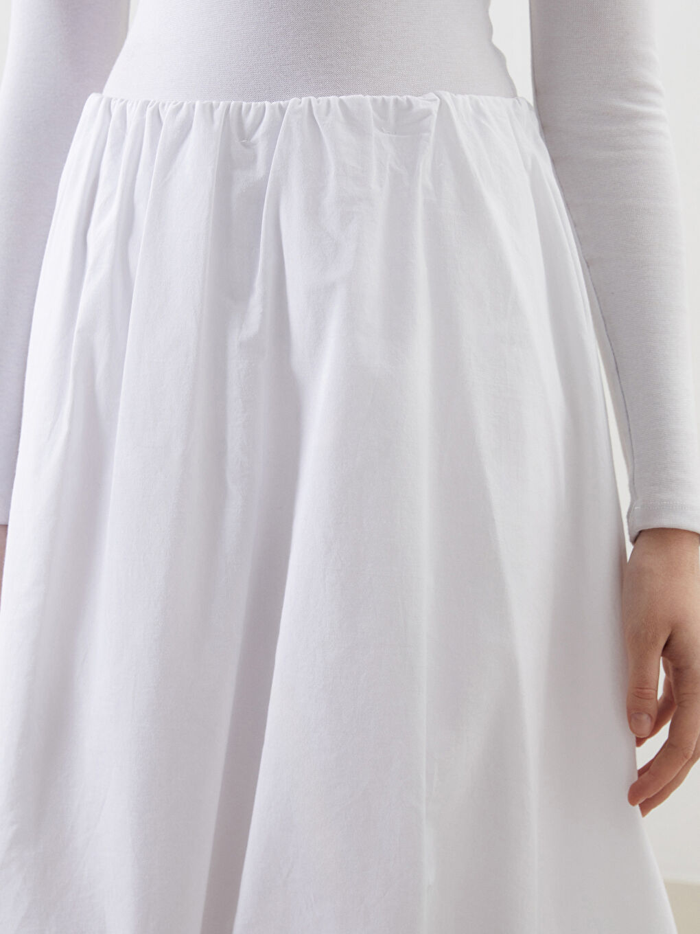 Women's Elastic Waist Poplin Balloon Skirt -S5LD85Z8-Q6K
