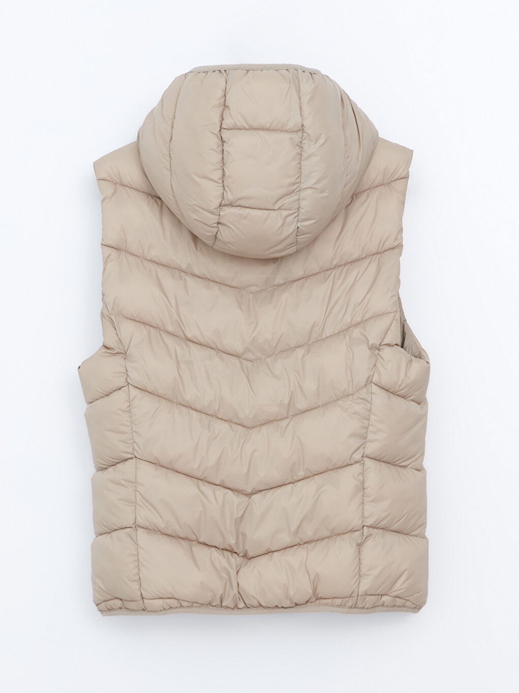 Bej Kapüşonlu Kadın Şişme Yelek-12