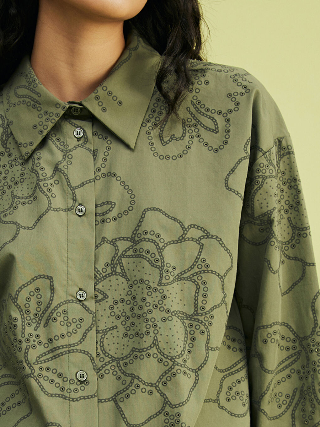 Floral Oversized Poplin Women’S Tunic Shirt -S5LE16Z8-TMH