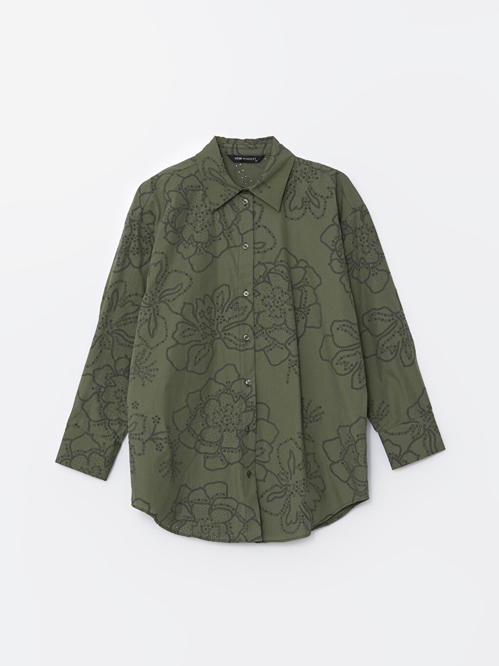 Floral Oversized Poplin Women’S Tunic Shirt -S5LE16Z8-TMH