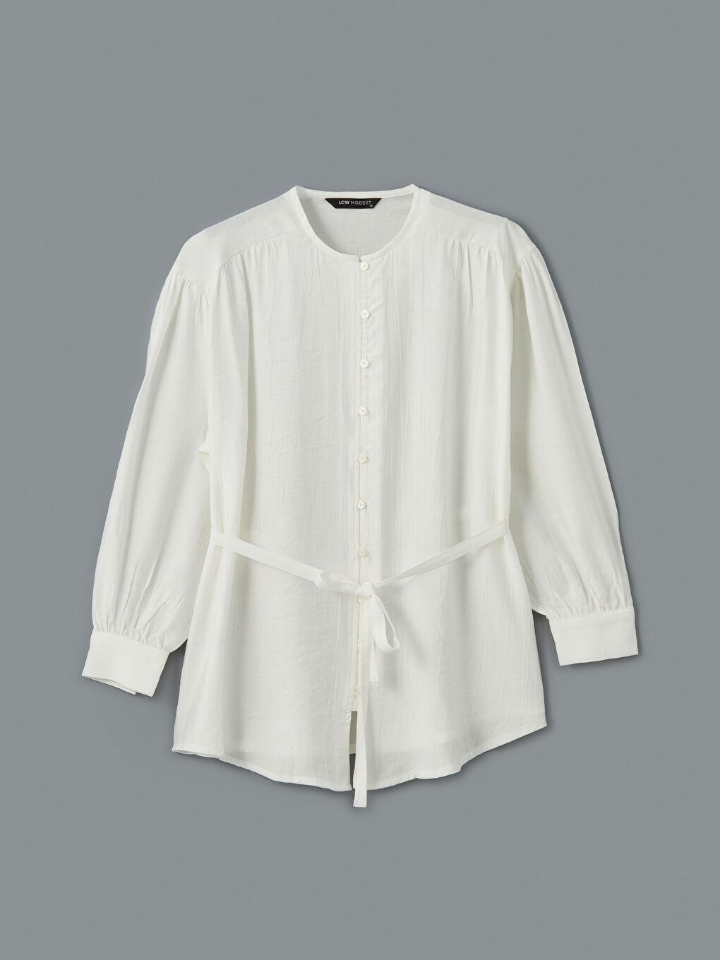LCW Modest Ekru Bisiklet Yaka Kadın Tunik - 4