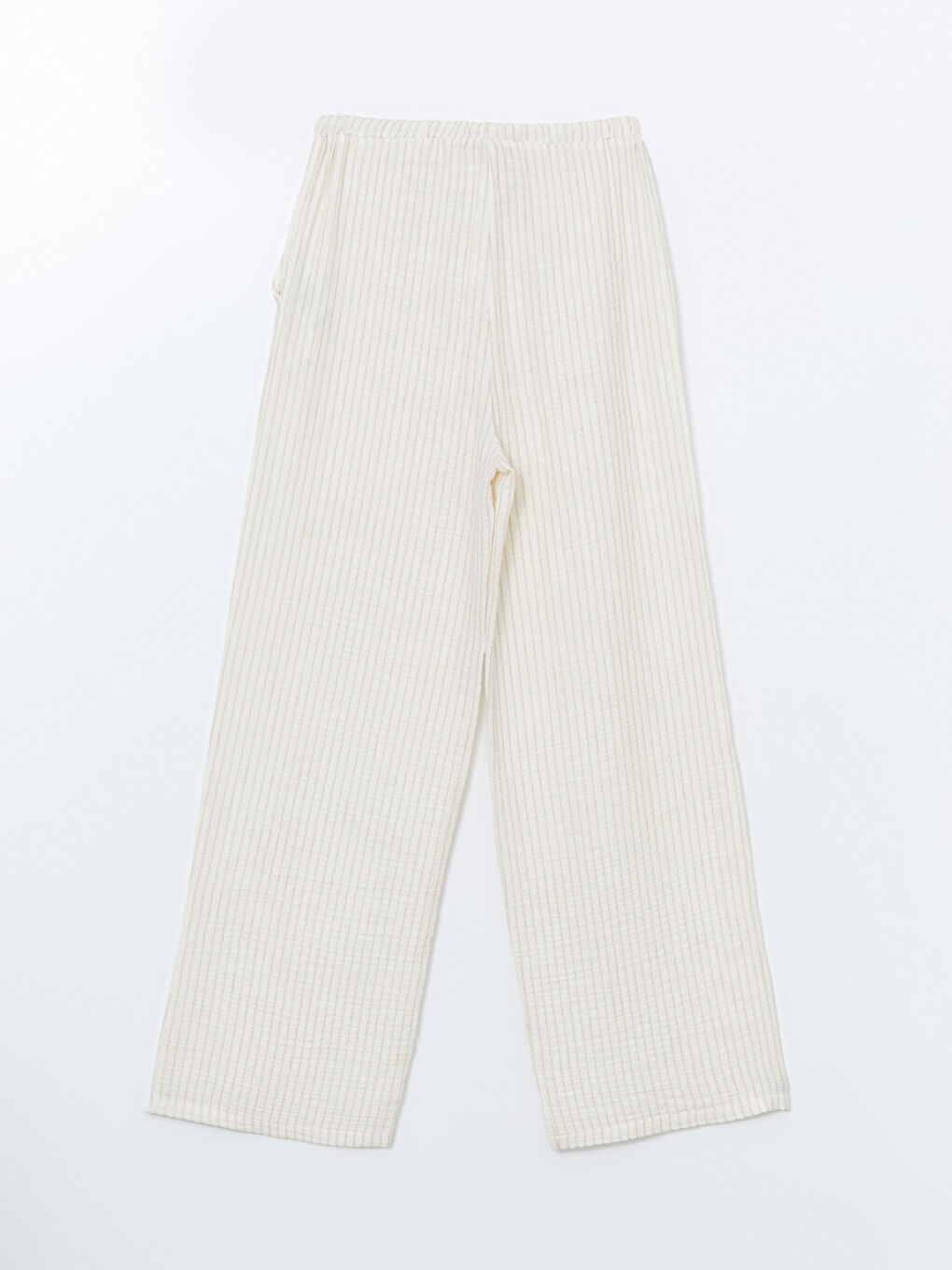 Prugaste pantalone za žene sa elastičnim strukom-5