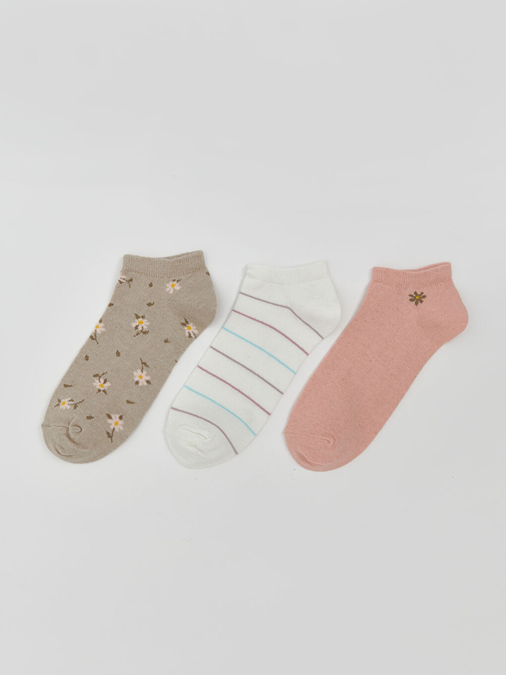 Patterned Women's Booties Socks 3 Pieces -S5LE34Z8-ZB5