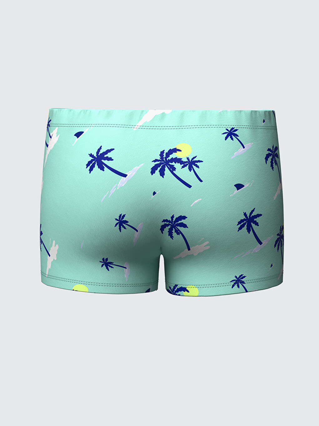 Yeşil Beli Lastikli Erkek Çocuk Yüzme Şort-1