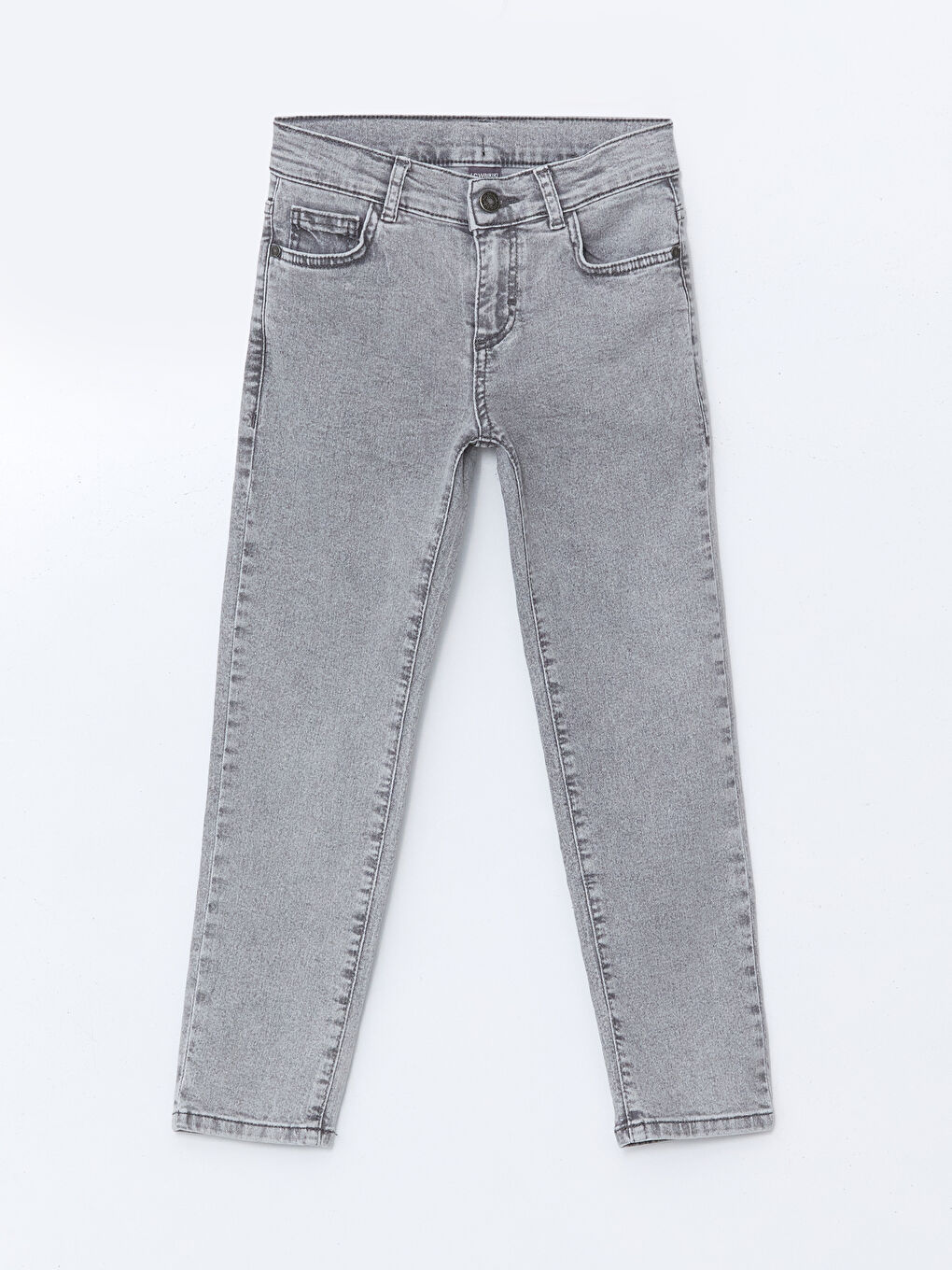 Gri Beli Ayarlanabilir Lastikli Erkek Çocuk Jean Pantolon