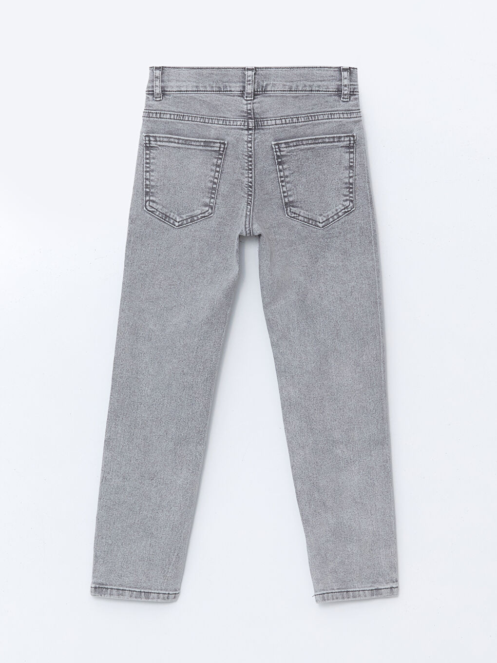 Gri Beli Ayarlanabilir Lastikli Erkek Çocuk Jean Pantolon-1