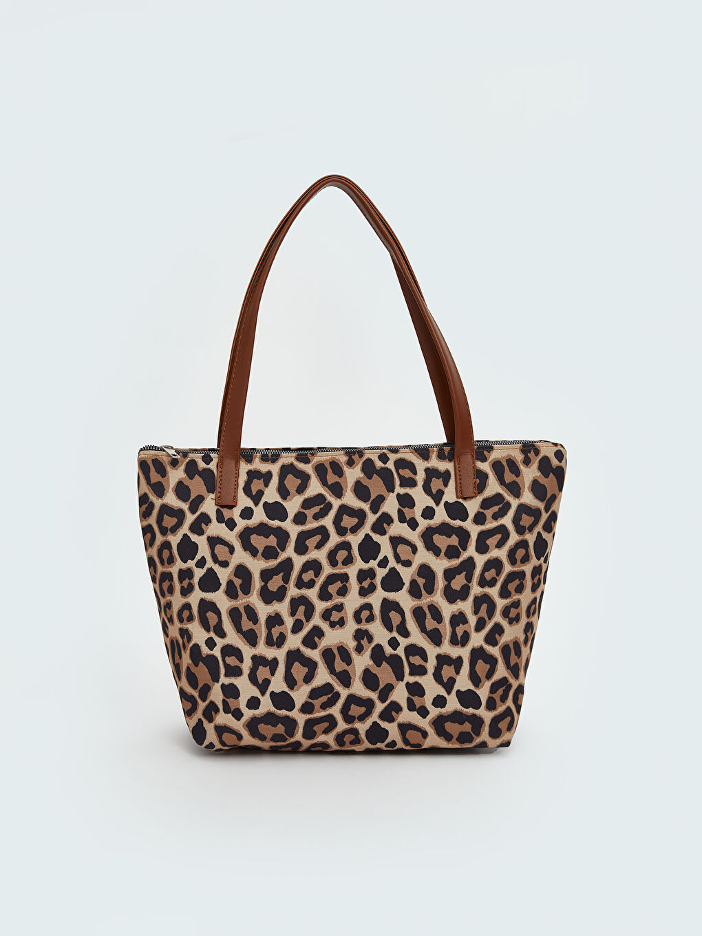 Kahverengi Leopar Desenli Kadın Omuz Çantası