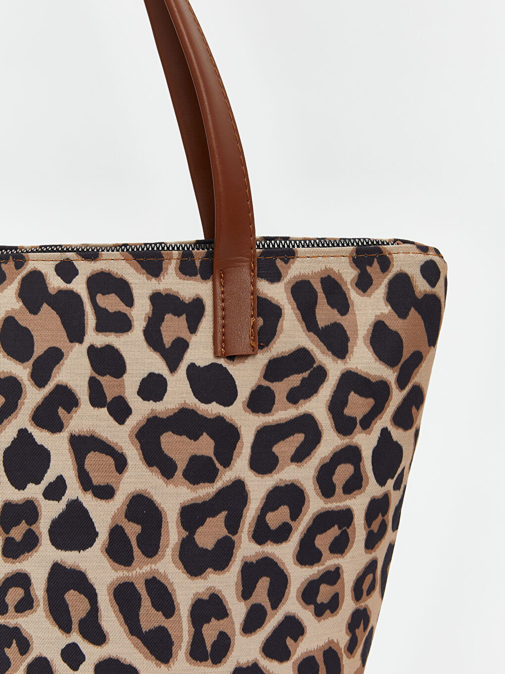 Kahverengi Leopar Desenli Kadın Omuz Çantası-2