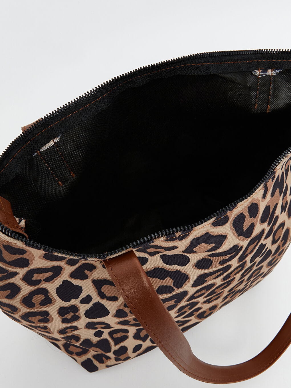 Kahverengi Leopar Desenli Kadın Omuz Çantası-3