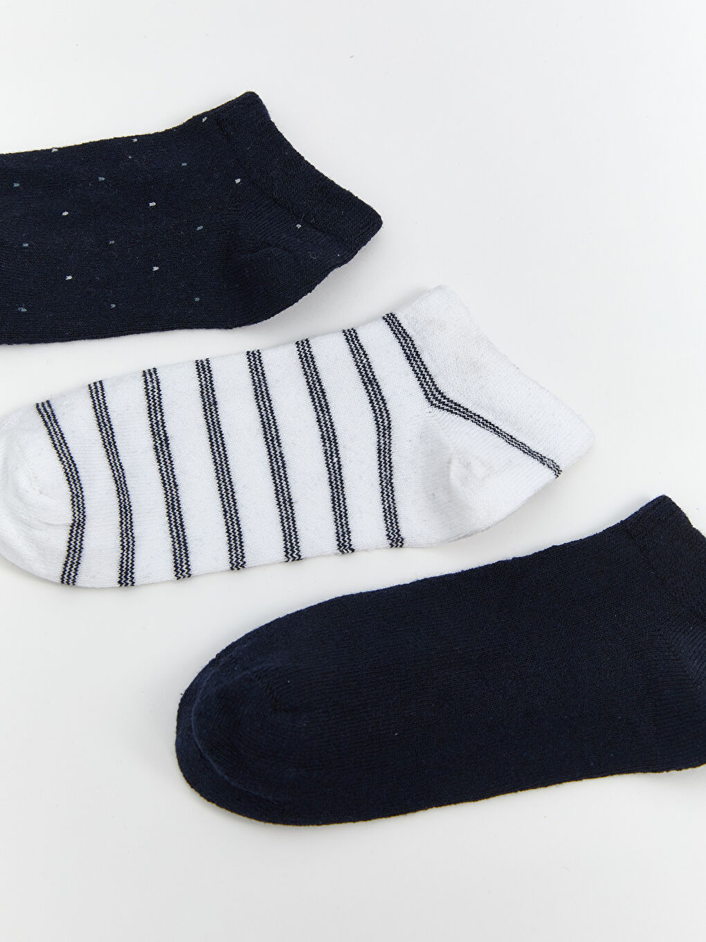 Lacivert Erkek Çocuk Patik Çorap 3'lü-1