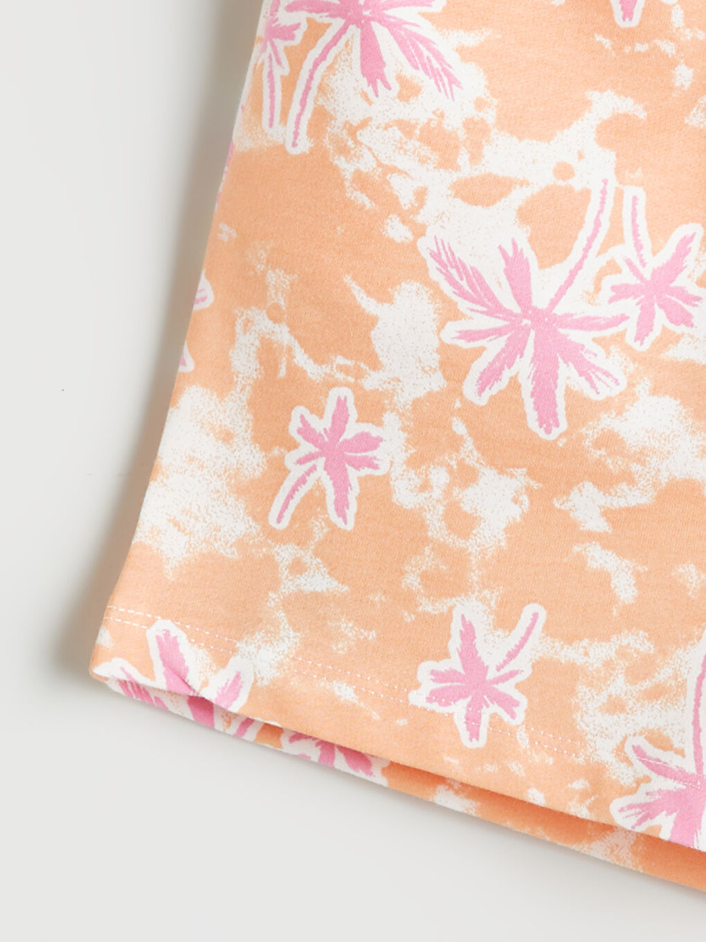 Turuncu Beli Lastikli Kız Çocuk Şort-1