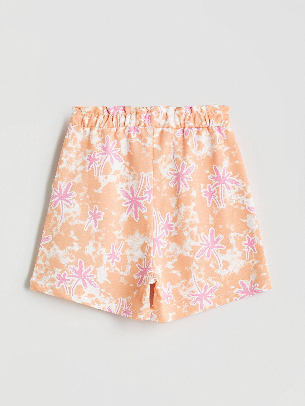 Turuncu Beli Lastikli Kız Çocuk Şort-2