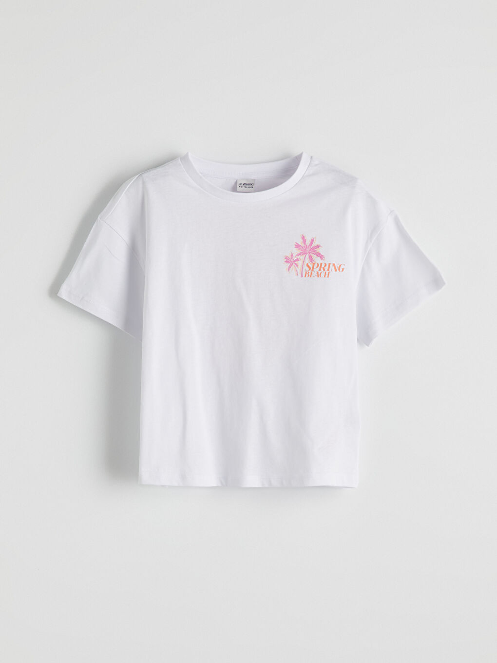 LCW Kids Crew Neck Floral Girls' T-Shirt and Shorts -S5LF09Z4-FFB