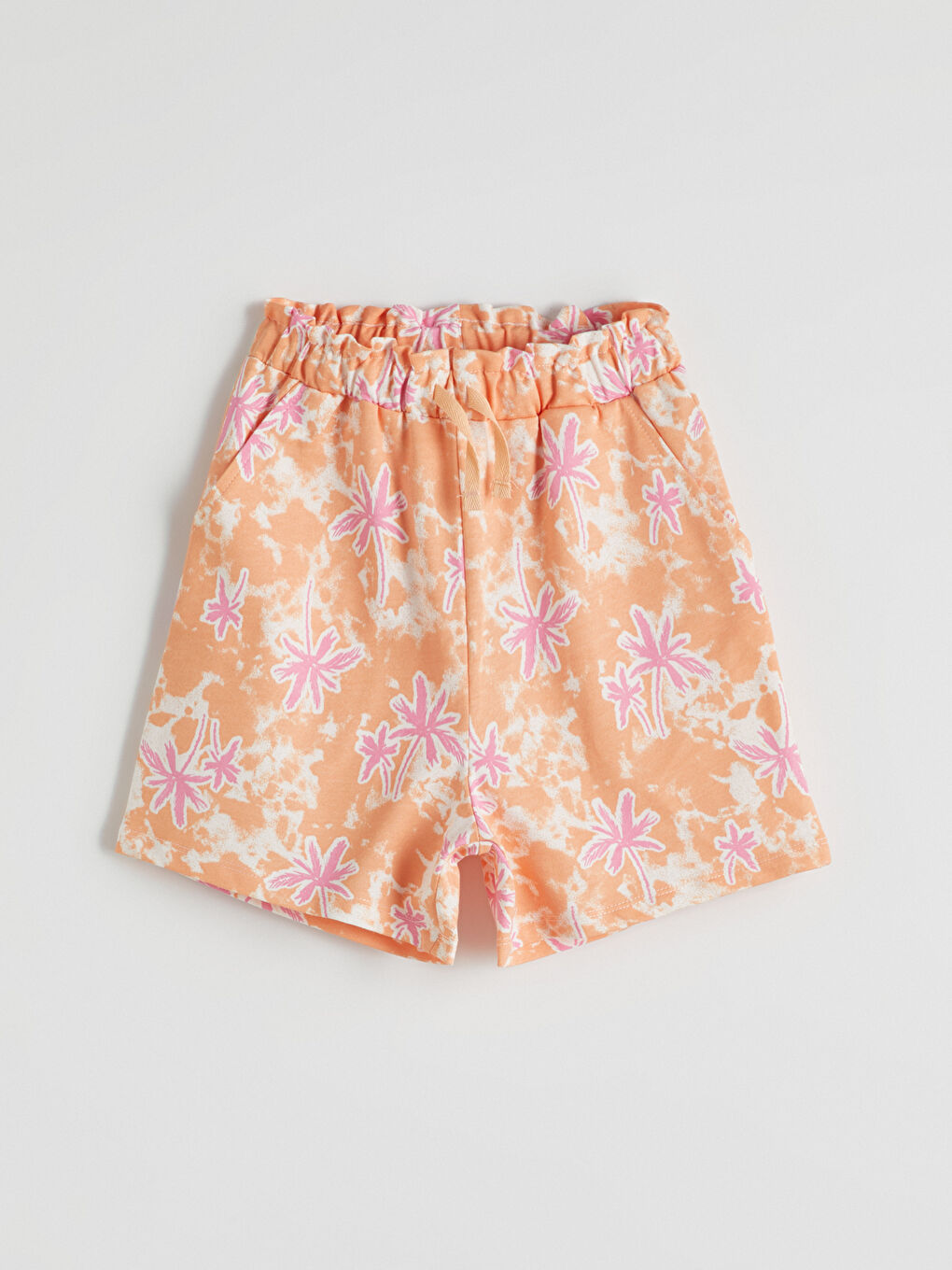 LCW Kids Crew Neck Floral Girls' T-Shirt and Shorts -S5LF09Z4-FFB