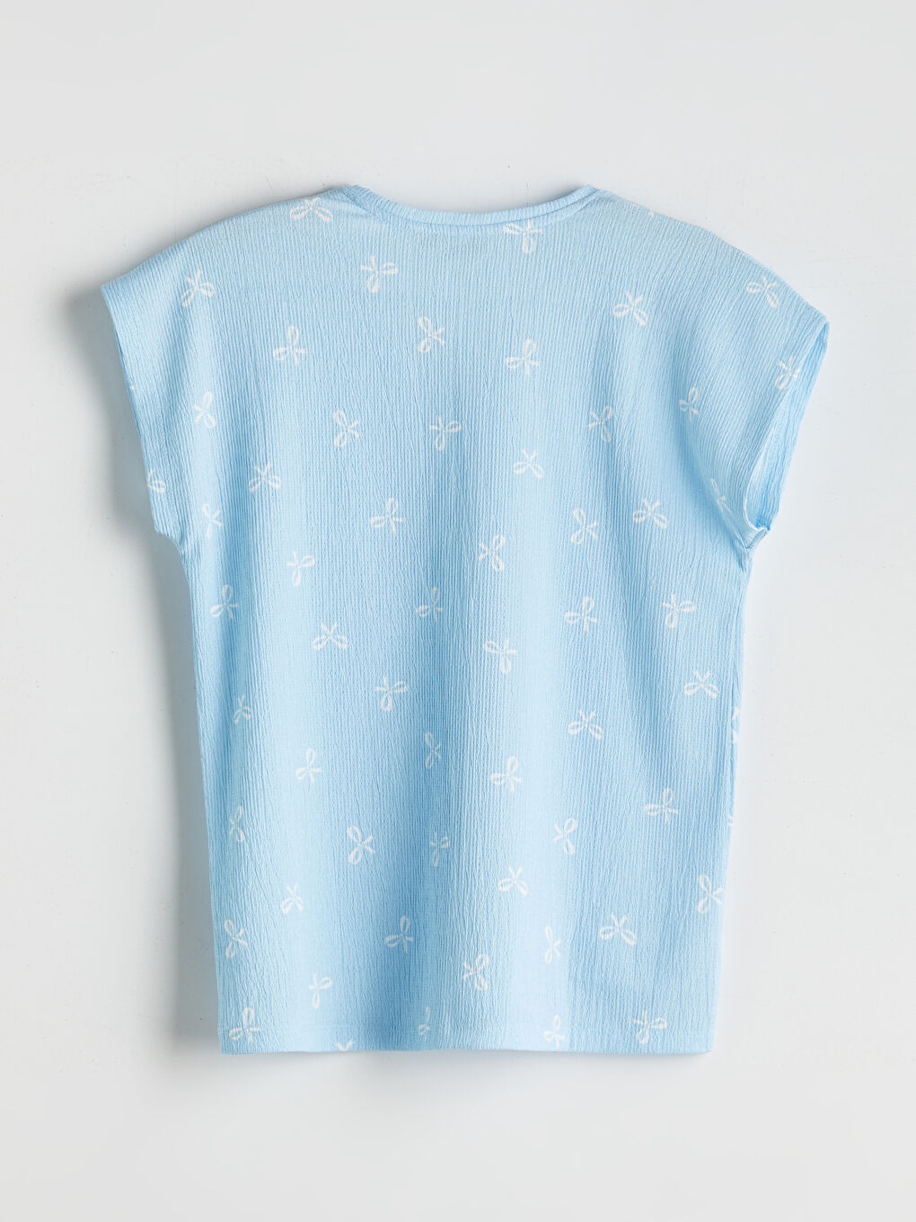 V Neck Bow Patterned Women's T-Shirt-5