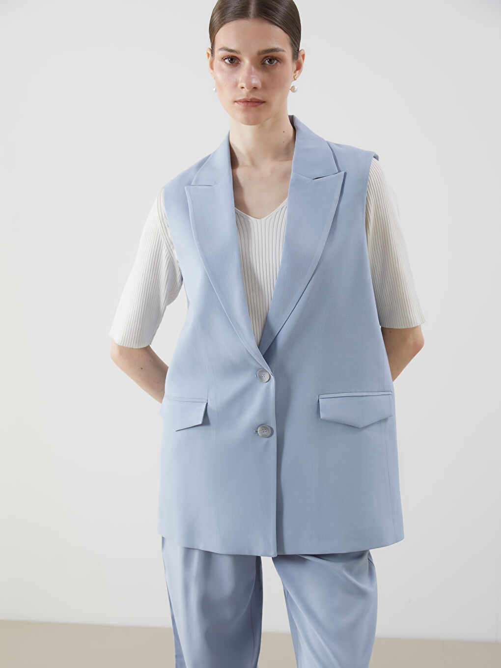Jacket Collar Women's Classic Vest -S5LF55Z8-CU5