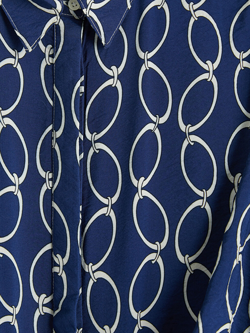 Karışık Desenli Büzgülü Gömlek Elbise-2