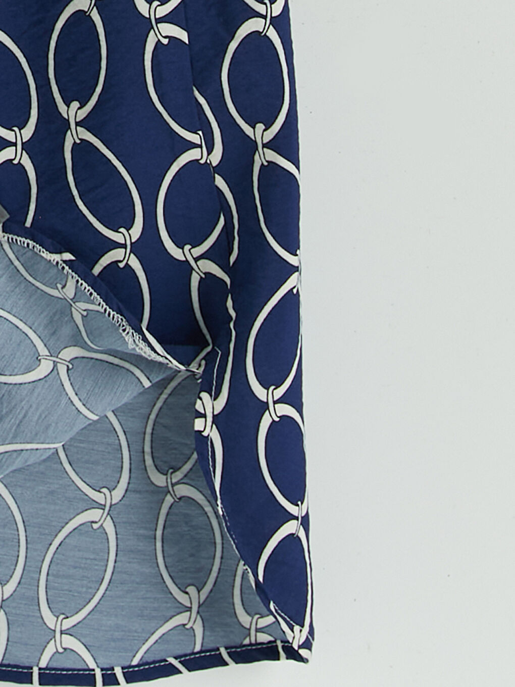 Karışık Desenli Büzgülü Gömlek Elbise-4