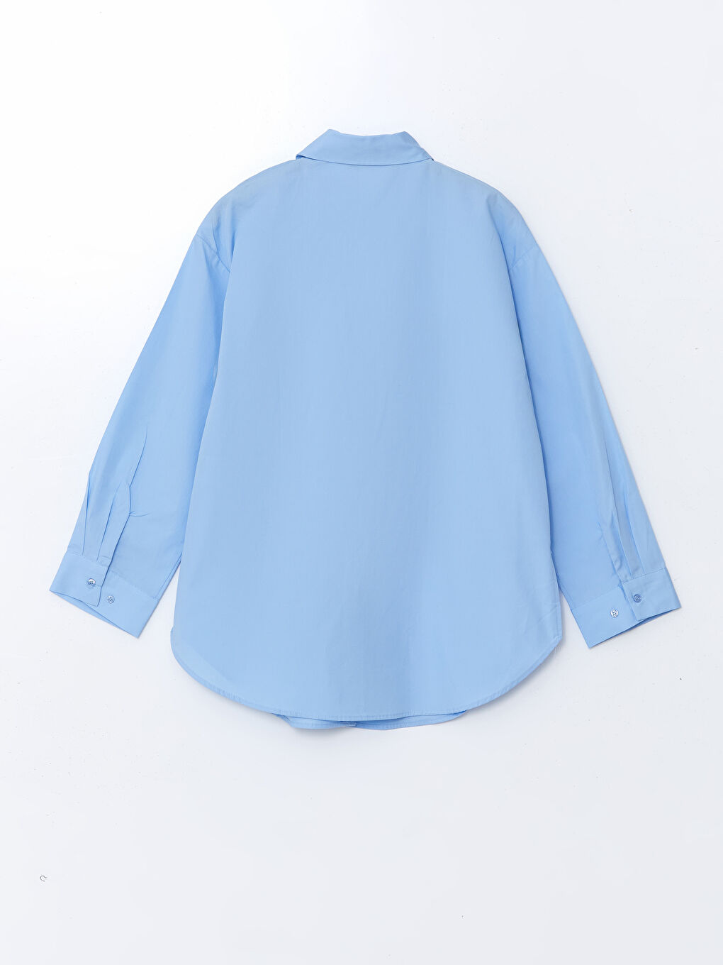 LCW Modest Mavi Parlak Taşlı Poplin Kadın Gömlek Tunik - 6