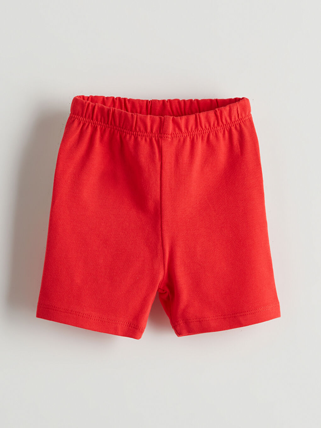 Kırmızı Beli Lastikli Kız Bebek Şort Tayt