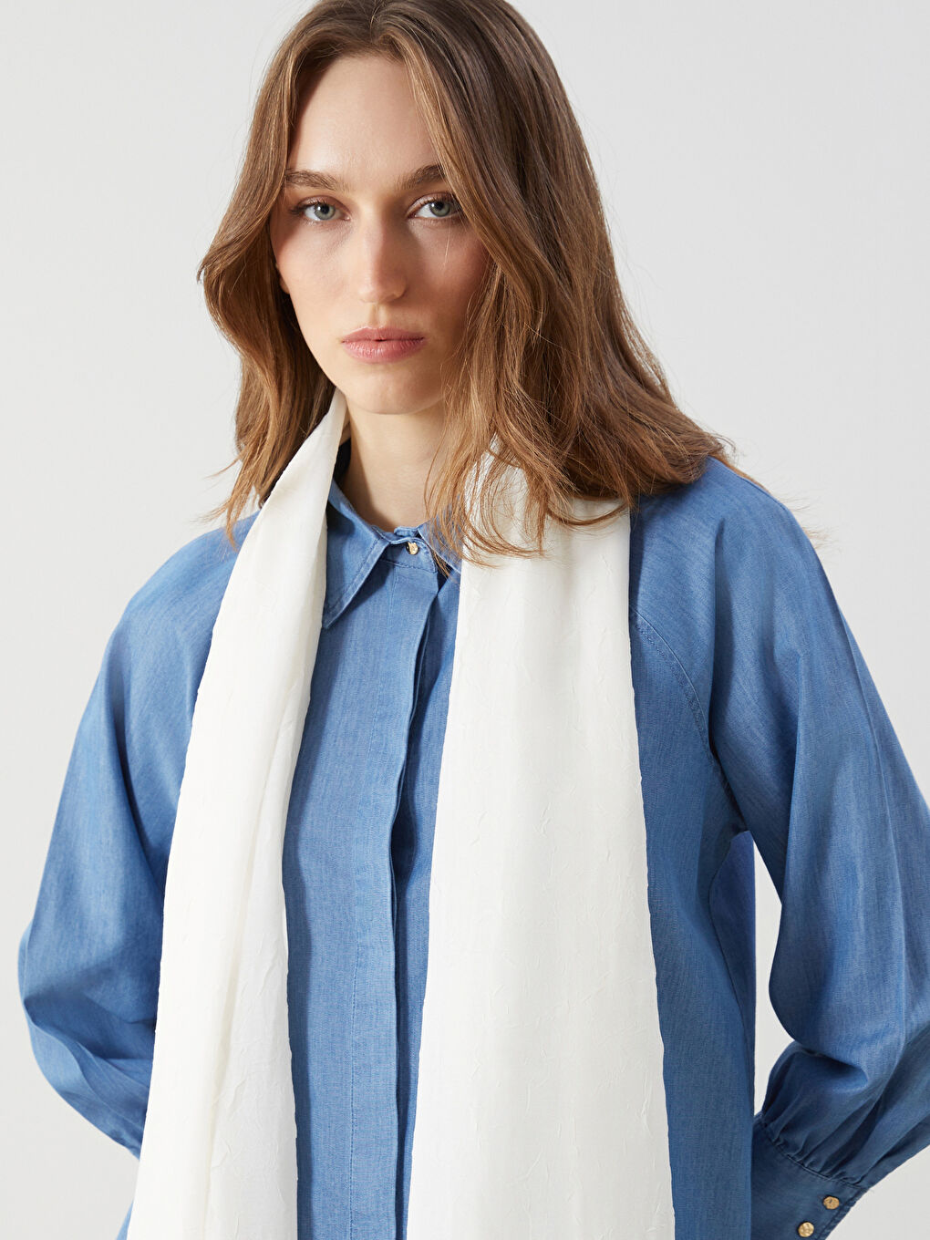 LCW Modest Ekru Basic Kadın Şal
