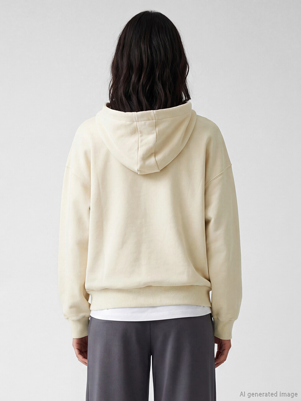 Karışık Kapüşonlu Kadın Fermuarlı Sweatshirt-3