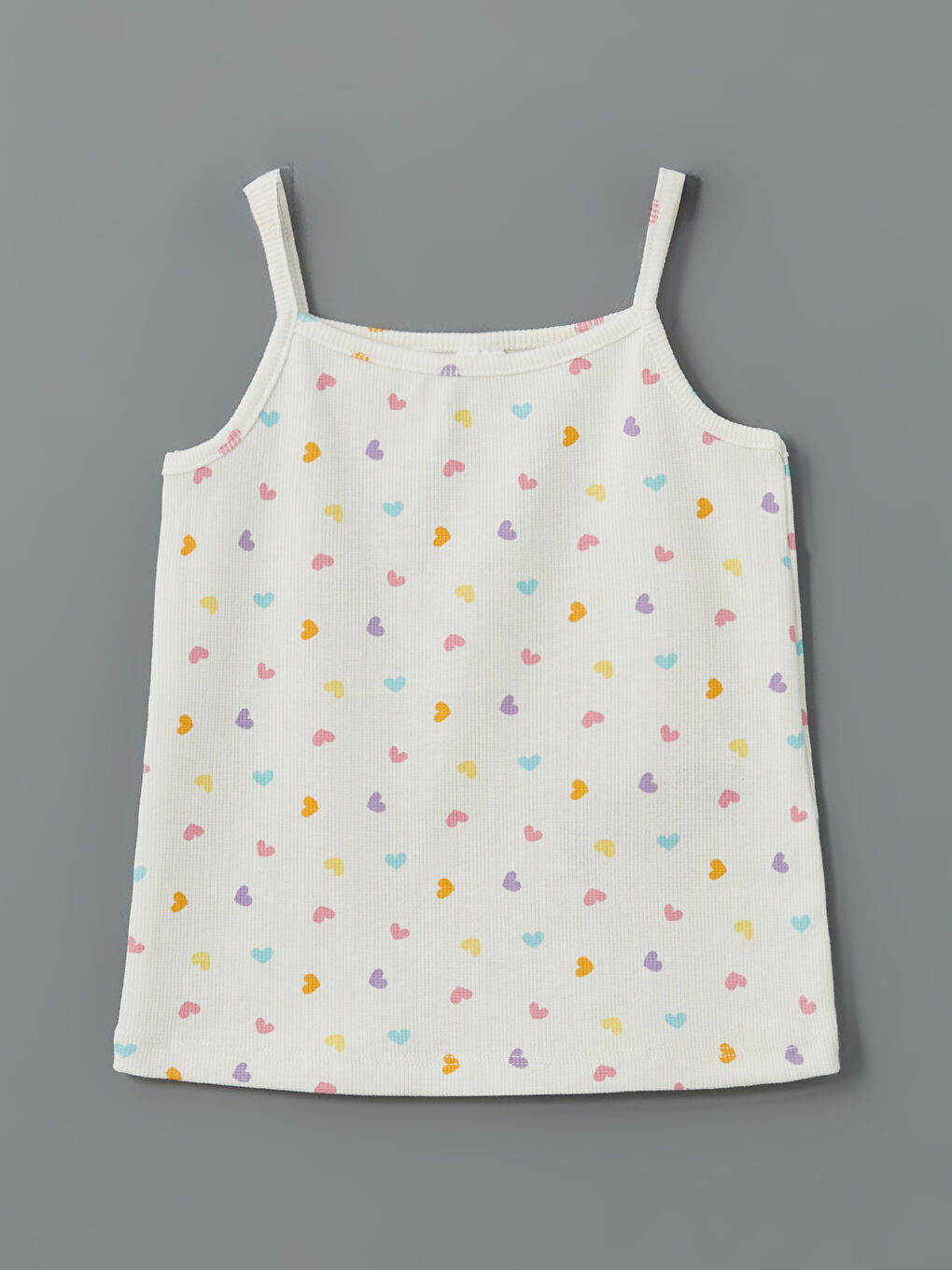 Square Neck Printed Girl's Undershirt, 2-pack -S5LG28Z1-LRA