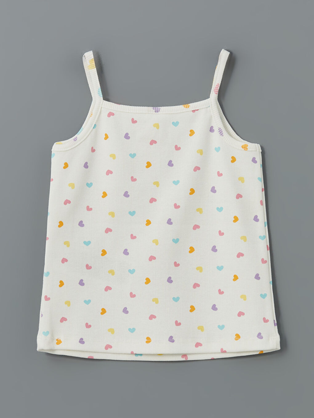 Square Neck Printed Girl's Undershirt, 2-pack -S5LG28Z1-LRA
