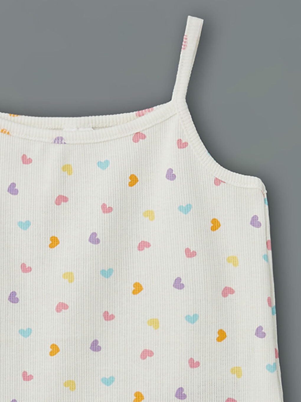 Square Neck Printed Girl's Undershirt, 2-pack -S5LG28Z1-LRA